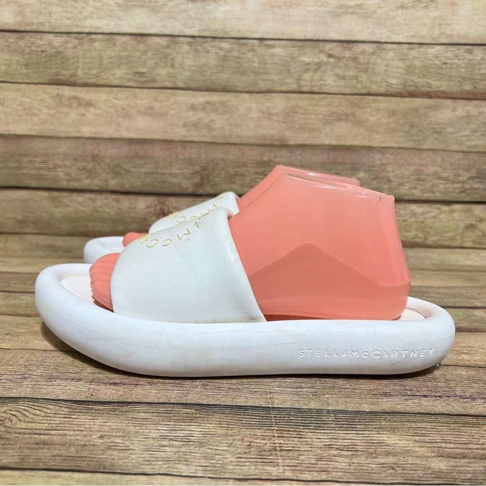 Stella Mcartney White Vegan Leather Padded Pointed Slide Sandals